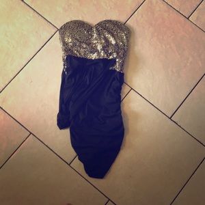 little mini dress pretty gold sparkles on top